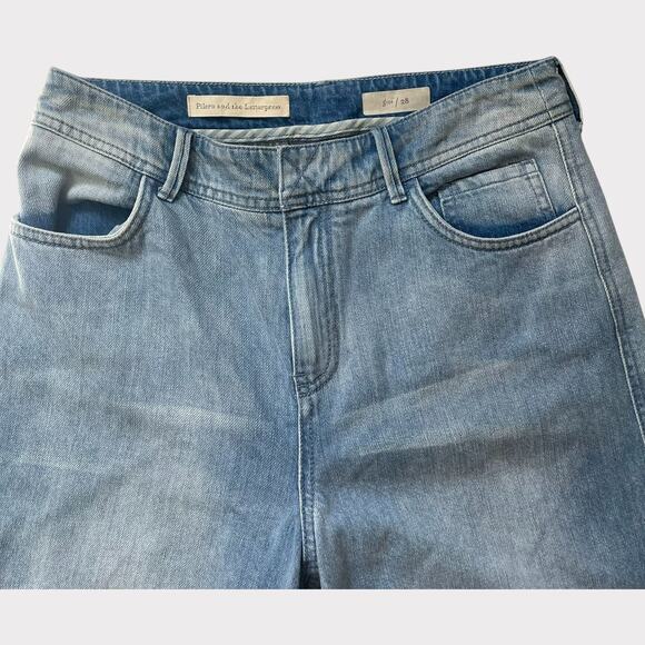 Pilcro and the Letterpress Ultra High Rise Bleached Hem Culottes Jeans Size 28 - Picture 5 of 12